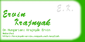 ervin krajnyak business card
