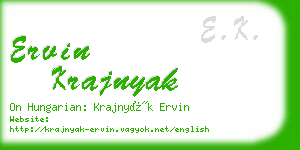 ervin krajnyak business card